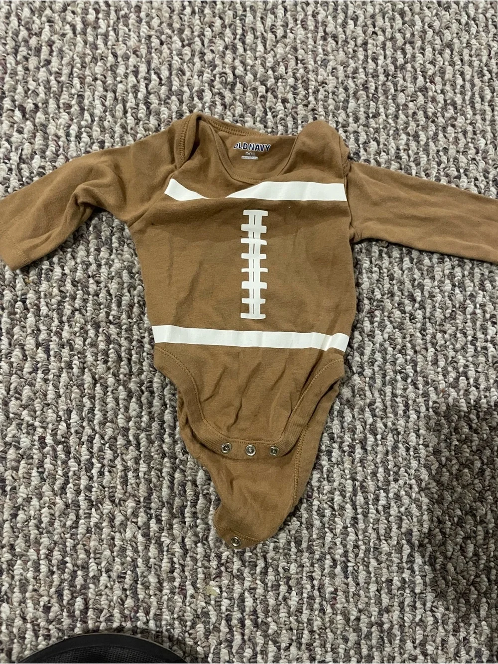 Old Navy Brown & White Football Graphic Long-Sleeve Baby One-Piece